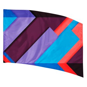blue purple and orange geometric Digital Color Guard Flag