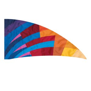 Multicolored Digital Color Guard Flag with brightly colored geometric blocks