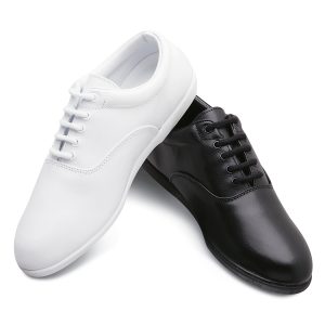 black and white options styleplus pinnacle marching band shoe top view
