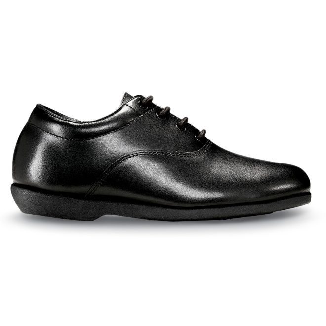 black styleplus pinnacle marching band shoe side view