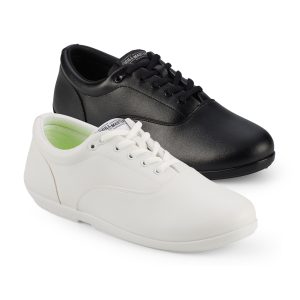 black and white options drillmasters marching band shoe side view