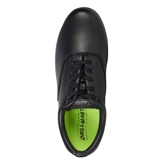 black drillmasters marching band shoe top view