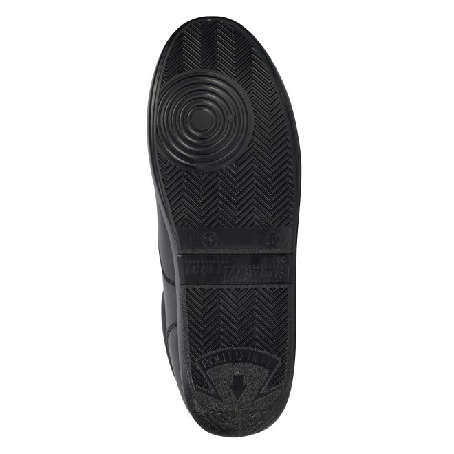 black drillmasters marching band shoe sole view