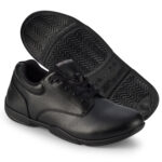 black super drillmasters marching band shoe sole and side view