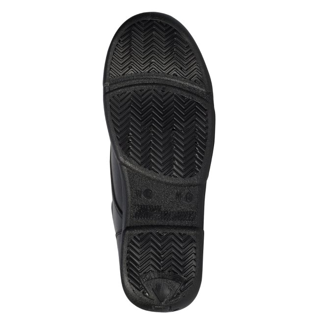 black super drillmasters marching band shoe sole view