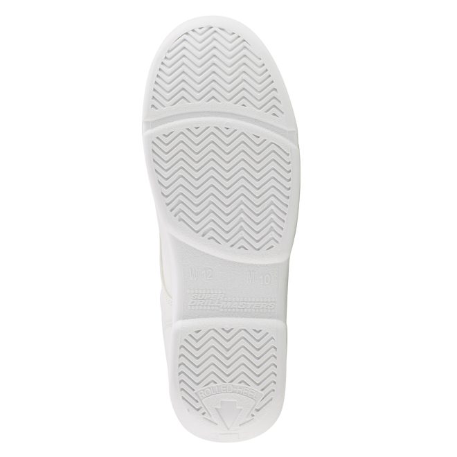 white super drillmasters marching band shoe sole view