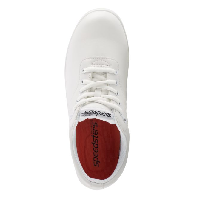 white speedsters marching band shoe top view