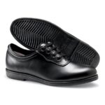 black dinkles glide marching band shoe sole and side view