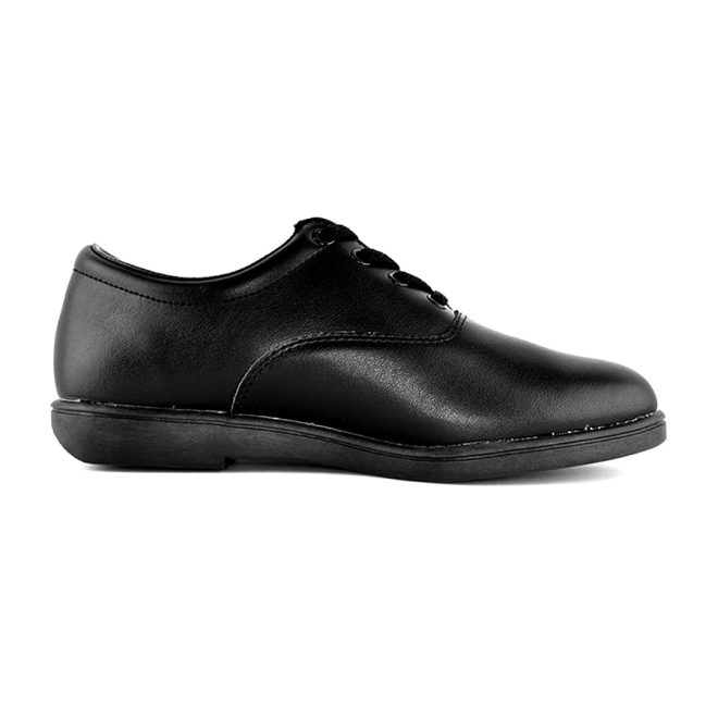 black dinkles vanguard marching band shoe side view