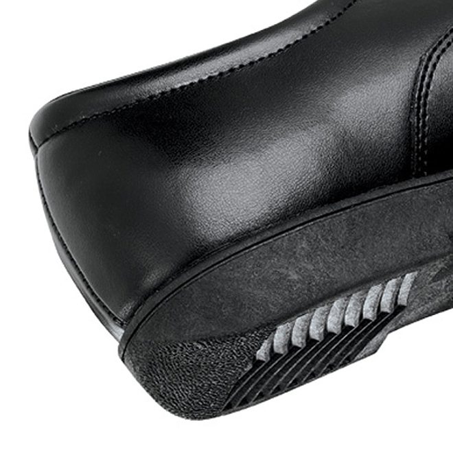 black dinkles vanguard marching band shoe close up of heel