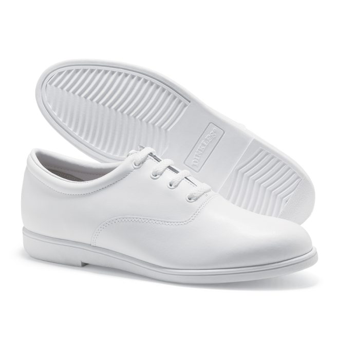 white dinkles vanguard marching band shoe sole and side view