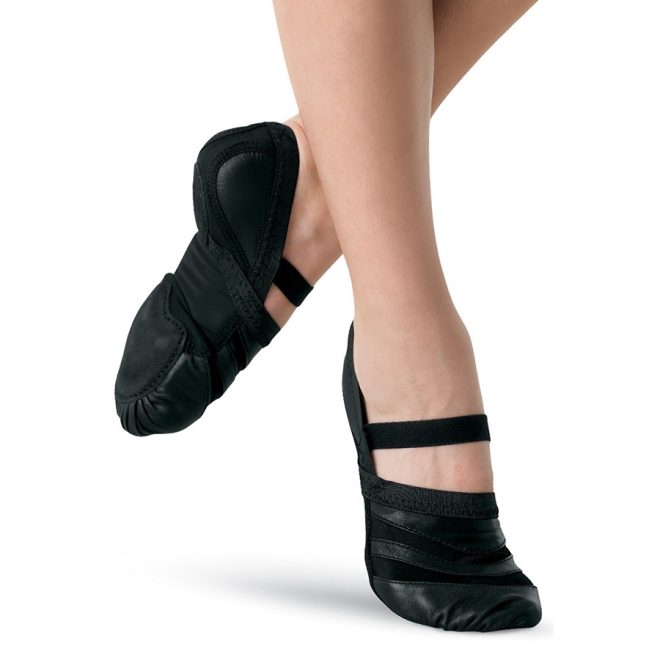 black capezio freeform guard shoe top and side view