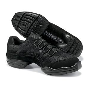 black capezio rock it dancesneaker guard shoe sole and side view