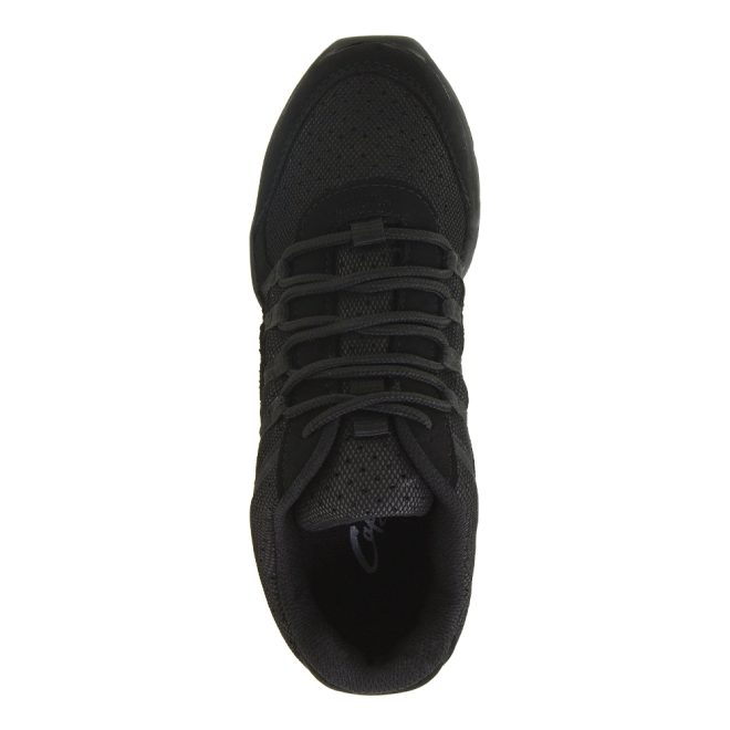 black capezio rock it dancesneaker guard shoe top view