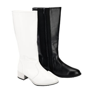 black and white options styleplus nancy flex knee high majorette boot side view