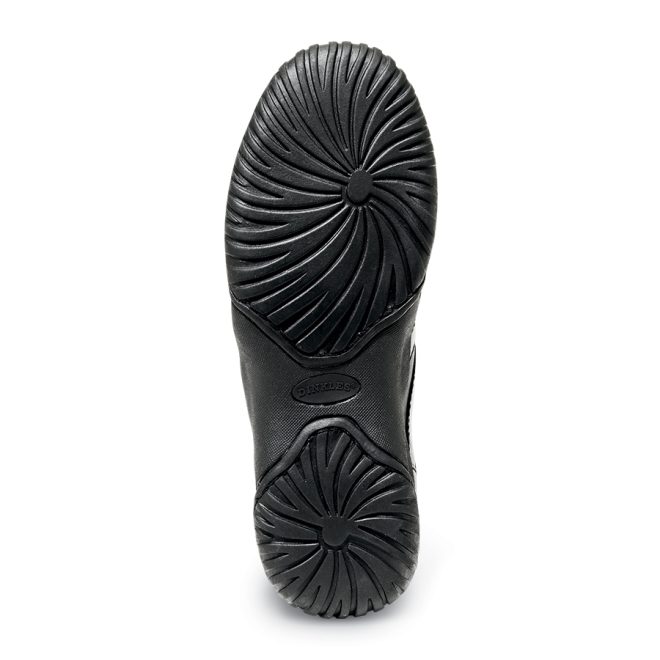 black dinkles spin guard shoe sole view