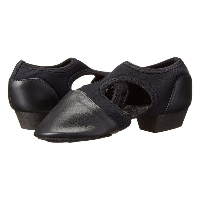 black capezio pedini femme guard shoe side view