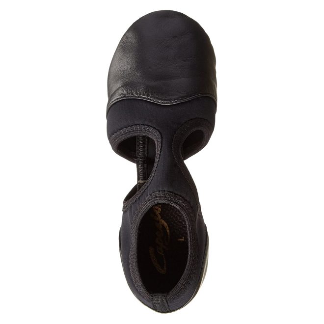 black capezio pedini femme guard shoe top view