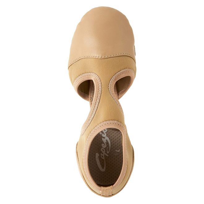 caramel capezio pedini femme guard shoe top view