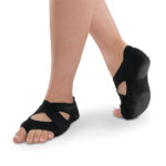 black danshuz neoprene cross wrap guard shoe top and sole view on feet