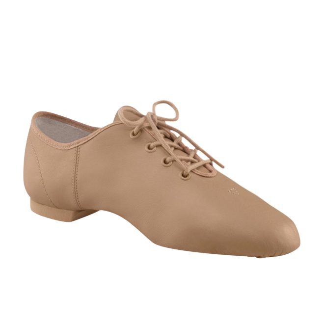 tan capezio jazz gaurd shoe side view