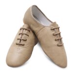 tan capezio jazz gaurd shoe top view