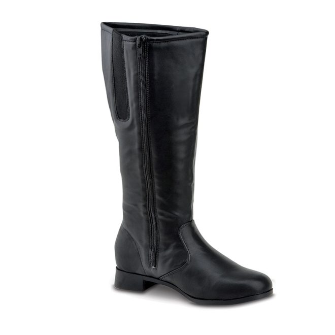 black gotham dallas knee high majorette boot side view