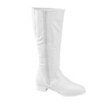 white gotham dallas knee high majorette boot side view