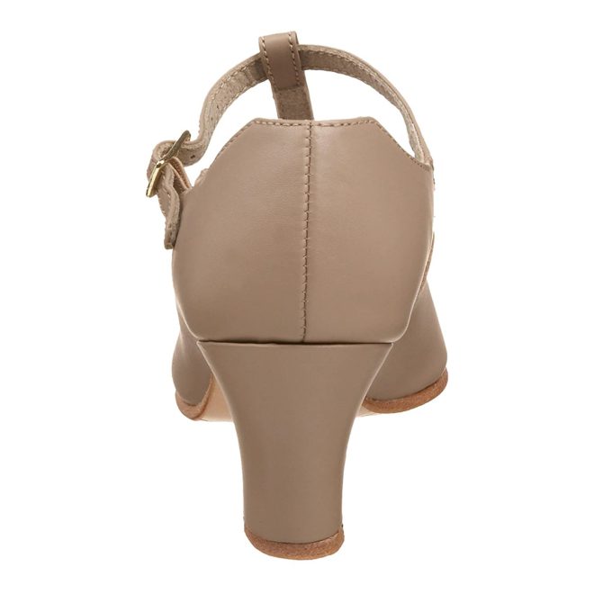 tan capezio junior footlight t-strap character shoe back view