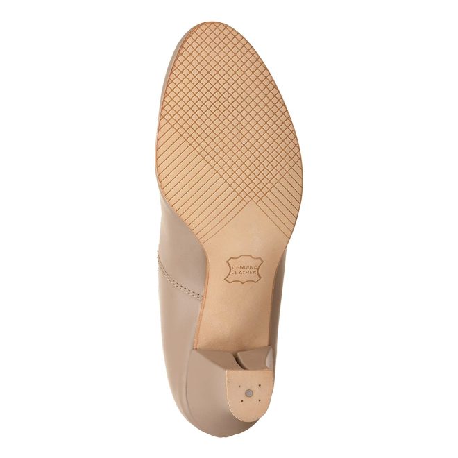 tan capezio junior footlight t-strap character shoe sole view