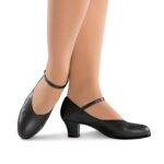 black capezio character shoe side and top view