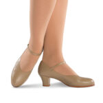 tan capezio character shoe side and top view