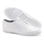 white dinkles stinger guard shoe side and sole view