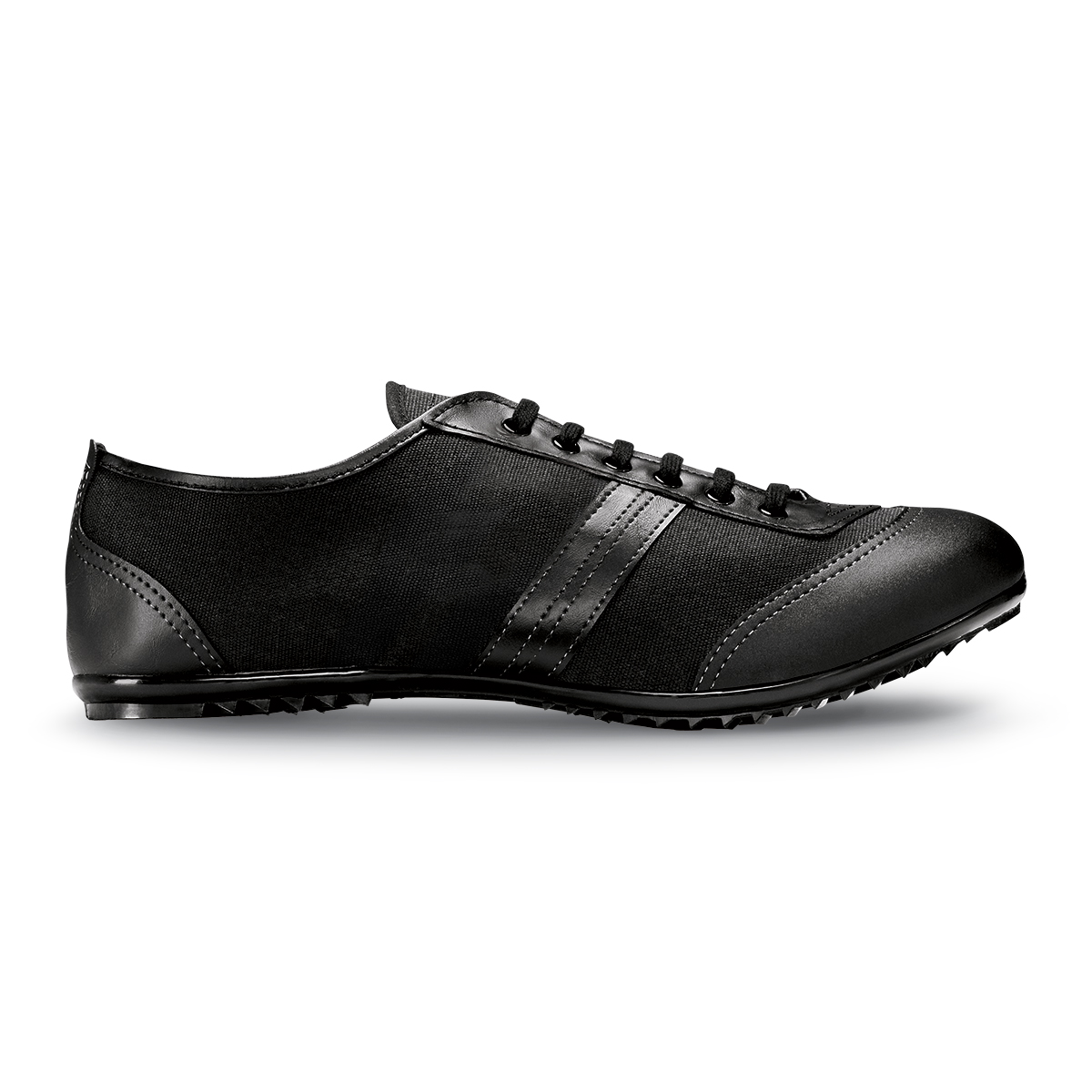 black in step dance shoes, profile