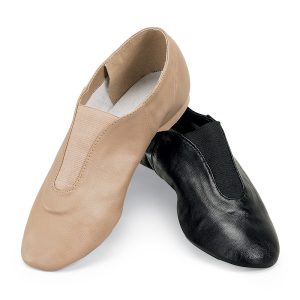 black and tan options danshuz slip on jazz guard shoe top view