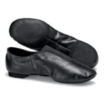 black danshuz slip on jazz guard shoe sole and side view