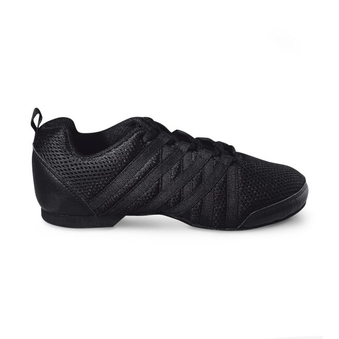 black danshuz zoom 2 mesh jazz sneaker side view