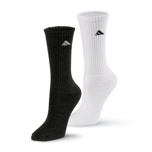 black and white options for adidas athletic crew sock side view