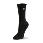 black adidas athletic crew sock side view