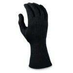 black long wrist cotton band gloves back view