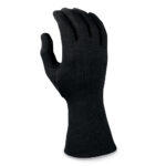 black long wrist winter weight band gloves back view