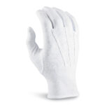 white long wrist cotton military band gloves back view