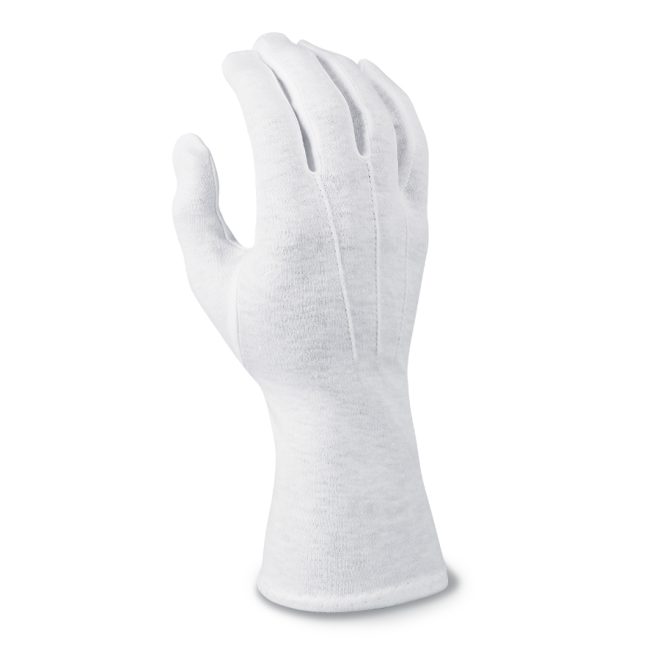 white long wrist polyester band gloves back view