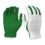 kelly/white flash guard gloves palm and back view