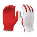 red/white flash guard gloves palm and back view