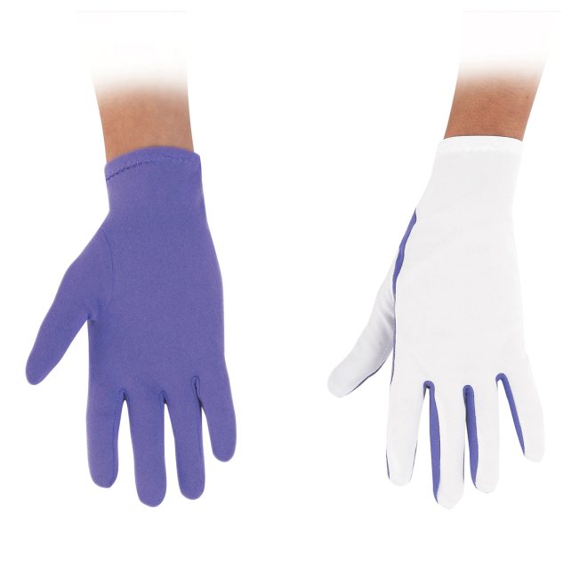 purple/white flash guard gloves palm and back view