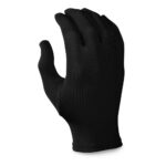 black solid color guard gloves back view