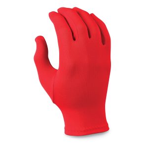 red solid color guard gloves back view