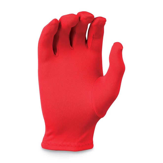 red solid color guard gloves palm view