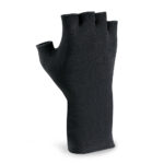 black long wrist half band gloves back view